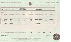 Sample Death Certificate